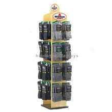 Merchandising Wood Retail Store Spinner Display Racks, Floorstanding Sock Textile Display Racks
